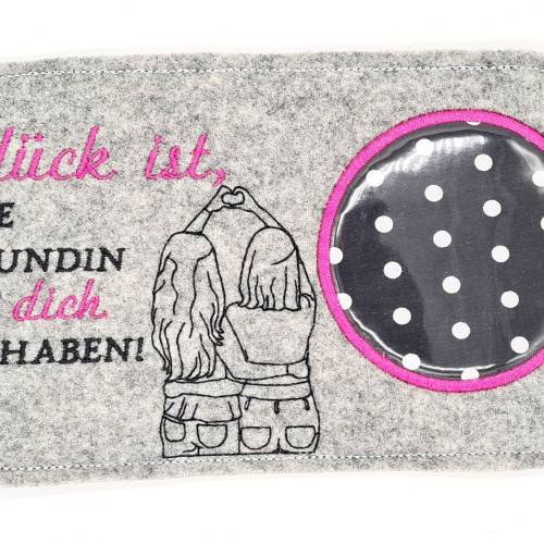 Stickdatei Mug Rug Freundin ITH Tassenteppich