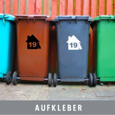 Hausnummer Hund Vinylaufkleber personalisiert Mülltonne Briefkasten Beschriftung
