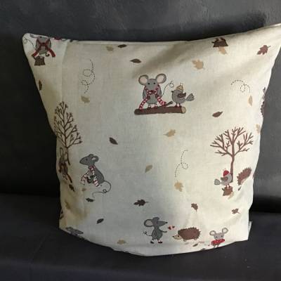 Kissenbezug Kissenhülle Kissen Dekokissen 40x40 cm - Mäuse Herbstmäuse