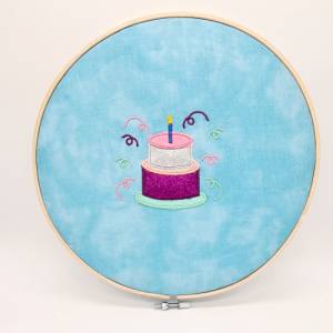 Stickdatei Torte Geburtstag Applikation 3 Größen Bild 1
