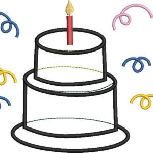 Stickdatei Torte Geburtstag Applikation 3 Größen Bild 4