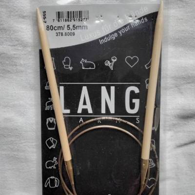 Lang Yarns Rundstricknadeln, addi, Bambus, Stärke 5,5mm, Länge 80cm