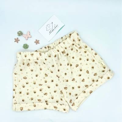 Kindershorts aus Musselin – Größe 110/116 – Creme