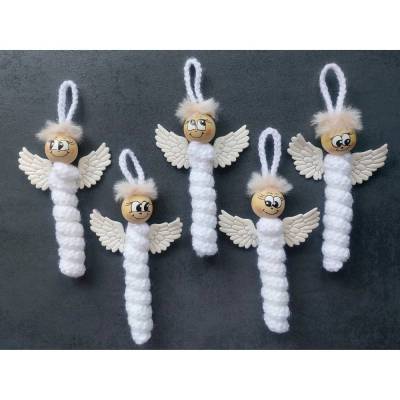 Glückswürmchen Sorgenwürmchen Schutzengel gehäkelt – Handbemalte Holzkugel