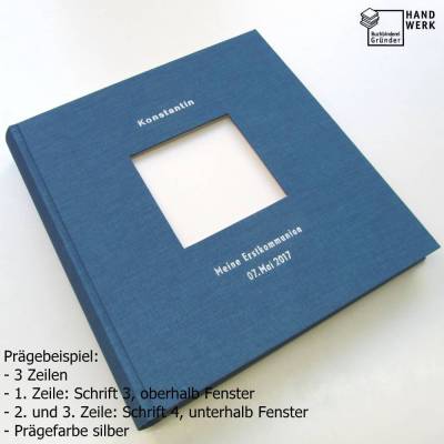 Gästebuch, duo dunkelblau, personalisierbar, ca. 24 x 24 cm, Büttenpapier