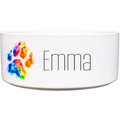 Keramik Futternapf WATERCOLOR PFOTE ❤︎ personalisiert ❤︎ Hundenapf mit Name