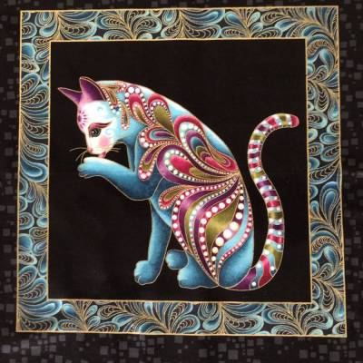 Panel Baumwollstoff Motiv Katze