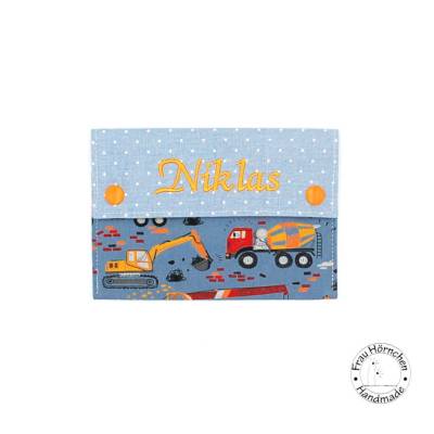 Impfpasshülle, Hülle für den Impfpass, für Kinder, Baustellenfahrzeuge, Fahrzeuge