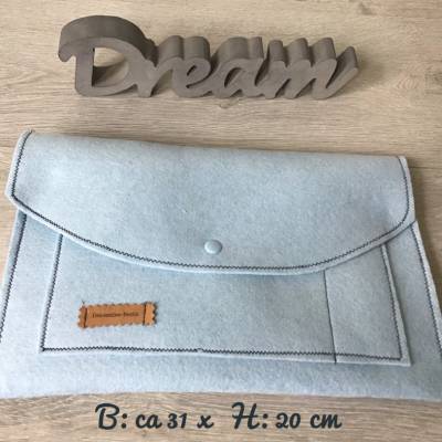 KANVASA Laptop Sleeve 15 Zoll - Filzhülle Mit Leder Für Notebook