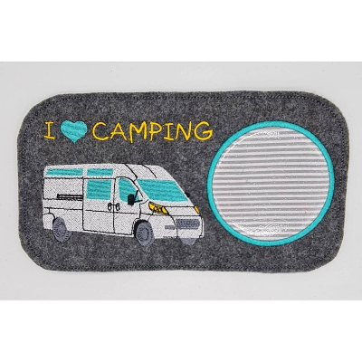 Stickdatei Mug Rug Camping2 Van Camper ITH Tassenteppich