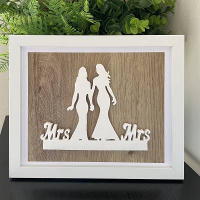 Raysinbild Mrs&Mrs, Hochzeitsgeschenk, LGBTQ+, Queer, Gastgeschenk zur Hochzeit., GKB-3