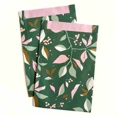 XXL Geschenktüten GRÜN 5-50 Stück HERBST 35x24cm für DIN A4 mit Neon-Akzenten