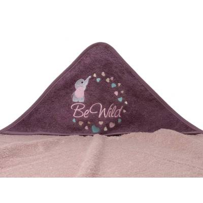 Kapuzenhandtuch mit Namen, Motiv Elefant, Babyhandtuch personalisiert, Badehandtuch mit Kapuze, Geschenk zur Taufe