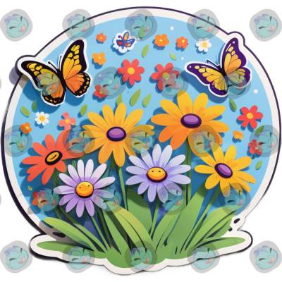 Bügelbild Blumenwiese
