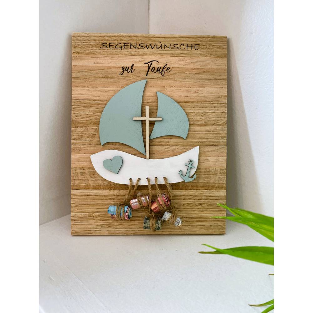 TPZORJX Taufgeschenk Holzboot - Geldgeschenk Zur Taufe Mit \"Alles Liebe\" Aufschrift