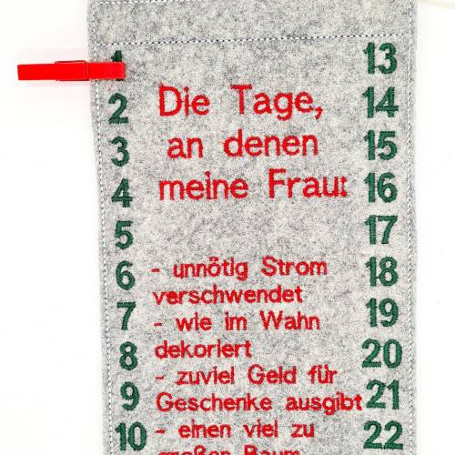 Stickdatei Adventskalender Mann ITH