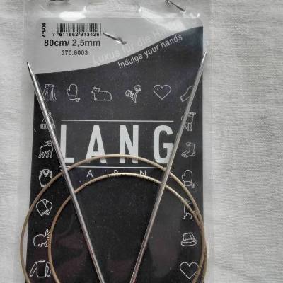 Lang Yarns Rundstricknadeln aus Metall, Stärke 2,5mm, Länge 80cm