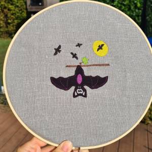 Stickdatei Fledermaus Halloween 10x10 15x15 20x20 Bild 3