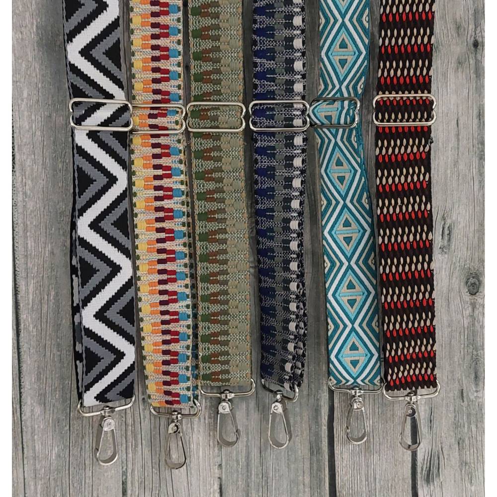 Taschengurt verstellbar bunt, Gurtband mit Karabiner in vielen