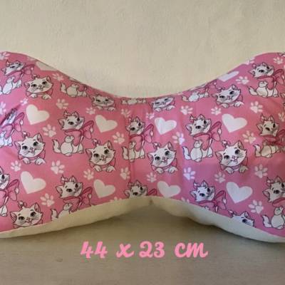 Leseknochen XL Nackenkissen Rückenkissen  Lagerungskissen  Reisekissen  Unikat - Katzen