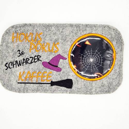 Stickdatei Mug Rug Halloween ITH Tassenteppich
