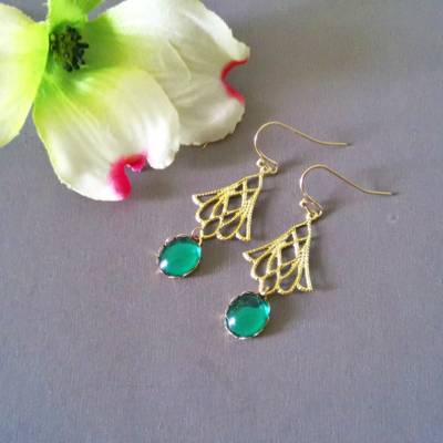 Ohrschmuck Hängeohrringe Edelstahl goldene Ohrringe Filigran