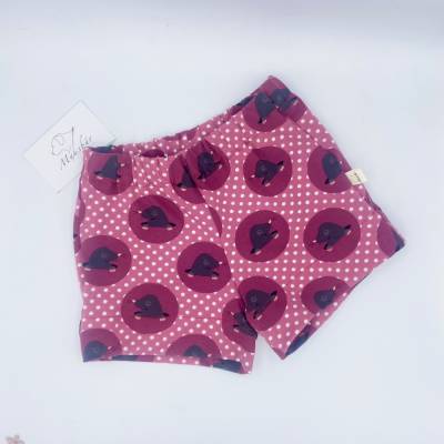  Kindershorts aus Jersey – Größe 86 / 92 – Rot mit Maulwurf