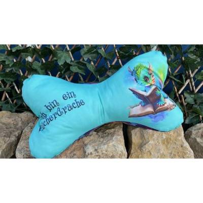 Sehr schönes Nackenkissen / Leseknochen / Lesekissen handgemacht, Handarbeit Drache Eischulung