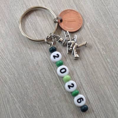 Schlüsselanhänger mit Schornsteinfeger und Glückspfennig – Glücksbringer Geschenk zum Jahreswechsel nach 2026