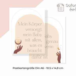 Affirmationskarten Geburt, 20 Hypnobirthing Karten, Positiven Glaubenssätzen für Schwangere, Hebammen, Doulas Bild 5