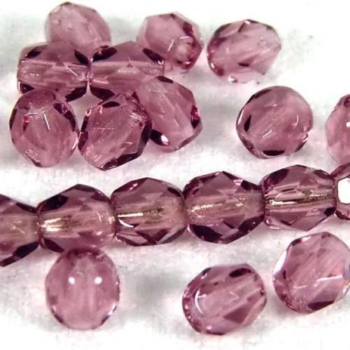 50 Glasschliffperlen 4mm light amethyst. Diy Material BuntMixxDIY