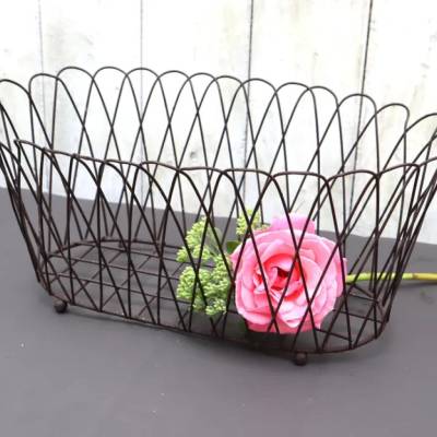 Deko Korb Metallkorb Obstkorb grau Tischdekoration