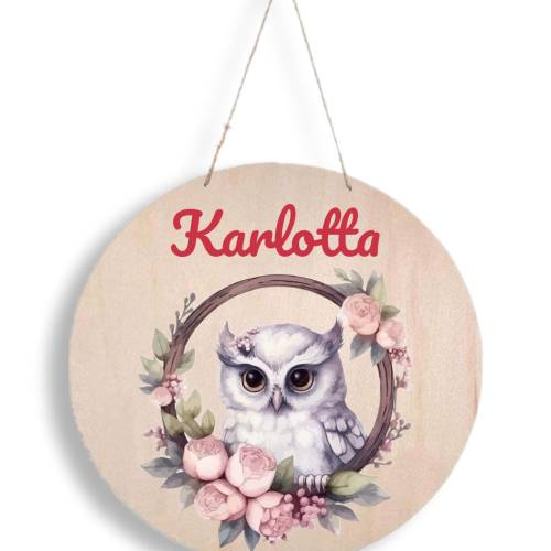 Türschild Eule Kinderzimmer Mädchen Namensschild Name Kind