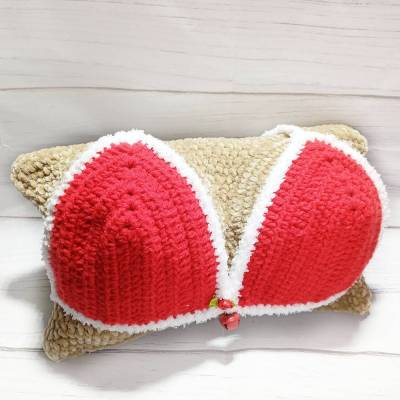 Kuschelkissen ELLA, sexy Brüste mit BH , gehäkelt