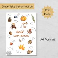 Herbst Schatzsuche im Wald für Kinder zum Ausdrucken, Wald Suchspiel Druckvorlage Bild 2