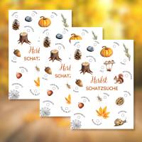 Herbst Schatzsuche im Wald für Kinder zum Ausdrucken, Wald Suchspiel Druckvorlage Bild 3