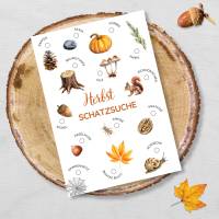Herbst Schatzsuche im Wald für Kinder zum Ausdrucken, Wald Suchspiel Druckvorlage Bild 4