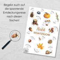 Herbst Schatzsuche im Wald für Kinder zum Ausdrucken, Wald Suchspiel Druckvorlage Bild 5
