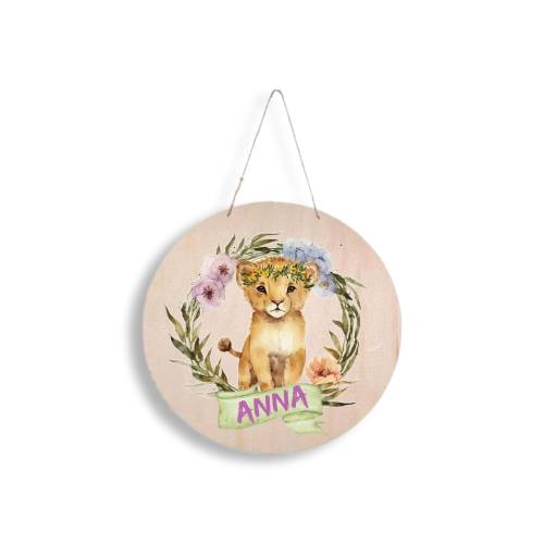 Türschild Löwe Löwin Kinderzimmer Namensschild Name Kind