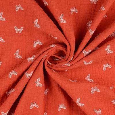 Musselin Double Gauze Baumwolle Schmetterling orange Oeko-Tex Standard 100 Kl. 1(1m/9,00 €)