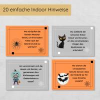 Halloween Indoor Schnitzeljagd mit 20 Hinweisen & Urkunde, Halloween Party Spielidee Bild 3