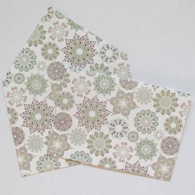 Briefumschlag, Geschenkumschlag, Schmuckkuvert Eiskristalle im Frühling, 4 Stück