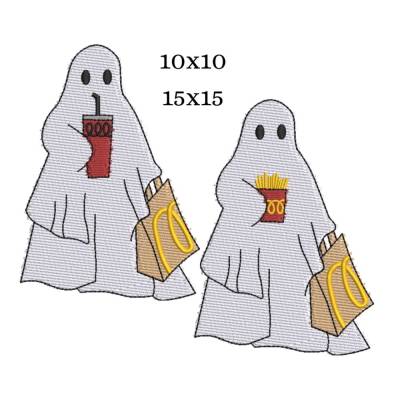 Stickdatei Gespenst Fastfood