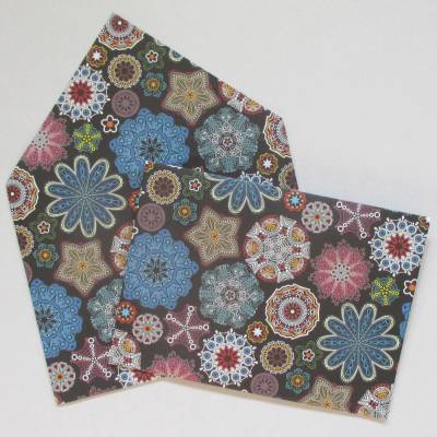 Briefumschlag, Geschenkumschlag, Schmuckkuvert Bunte Schnee- und Eiskristalle, 4 Stück