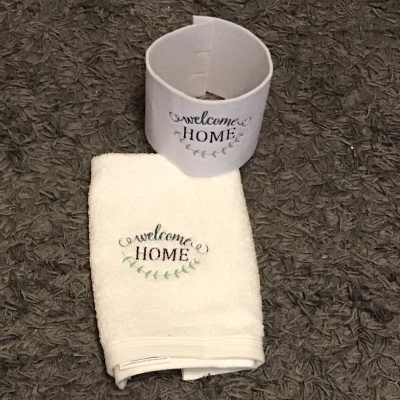 Bestickte Gästehandtücher personalisiert Unikate - welcome HOME