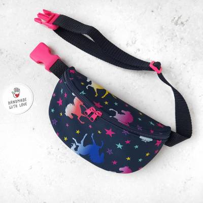 Bauchtasche für kleine Pferde-Fans – Kinder Hüfttasche ab 3 Jahren aus Softshell