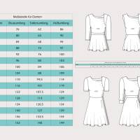 PDF Schnittmuster Damen Kleid Größe 32-62 mit Ärmeln oder ärmellos, mit Taschen und ausgefallenem Oberteil Bild 2