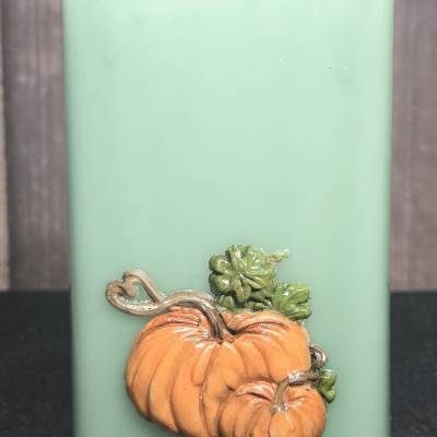 Dekorative Kerze - 3D Wachsmotiv -Halloween - Kürbis - Handverziert