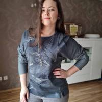 PDF Schnittmuster Damen Shirt / Pullover / Kleid Größe 32-62 mit ausgefallenen Ärmeln, deutsche Nähanleitung Bild 7