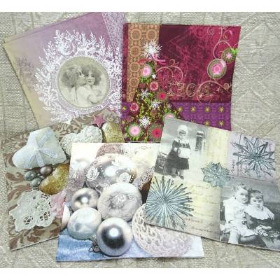Servietten nostalgisch Weihnachten vintage Stil, Tissue Serviette, Serviettentechnik Decoupage